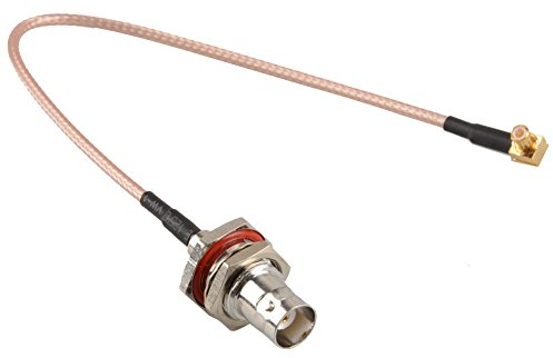 TengKo RG316 Koaxialkabel Mini Adapter, 0.5ft BNC Buchse auf MCX Stecker rechtwinklig Steckverbinder Mini Adapter Montage