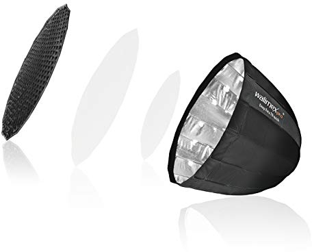 Walimex pro Studio Line Deep Rota QA70 Softbox - Octabox Light Shaper, 70 cm Diameter, 56 cm Depth, Foldable, with Grid, Indoor and Outdoor Diffuser, Speedring, for Attachment Flash System Flash