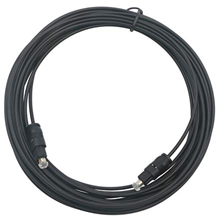 Toslink - Cavo audio digitale SPDIF in fibra ottica di 10 m, colore: nero 15 m Nero