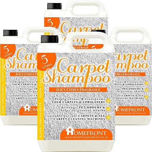 Homefront Carpet Shampoo - Deeply Cleans Carpets to Remove Stains and Odours - Suitable for all Carpet Cleaning Machines - Citrus Fragrance (20 Litres)