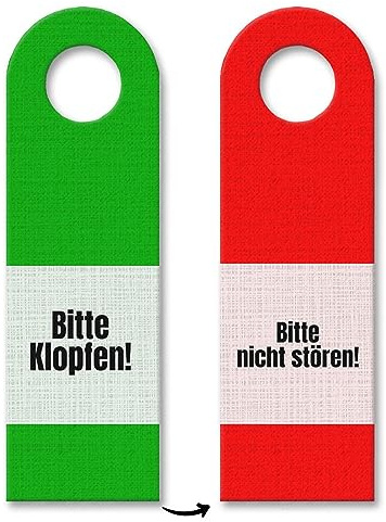 Bitte klopfen - Bitte nicht stören Türhänger in Grün und Rot