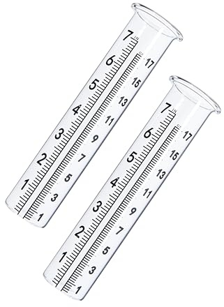 Mateda 17,8 cm Kapazität Regenmesser Glas Ersatzrohr mit Deckel Design für Hof, Garten, Outdoor, Haus (2)