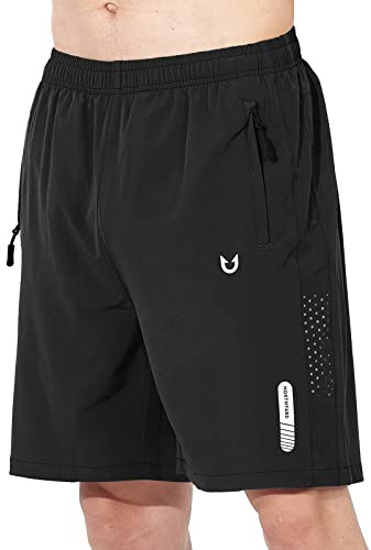 NORTHYARD Men's Athletic Running Shorts Gym Workout Shorts 7/ 9/ 5 Quick Dry Lightweight Sports Basketball Exercise Tennis Exercise Black L