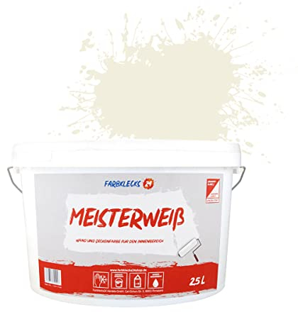 Farbklecks24 Meisterweiß Color, Wandfarbe Beige 1-0 (2,5L),(versch. Farben),hohe Deckkraft