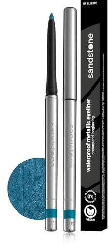Sandstone Scandinavia Hypoallergener Eyeliner Metallic (Blue Ice) | Wasserfest, Vegan und Tierversuchsfrei | Parfümfrei und für empfindliche Augen