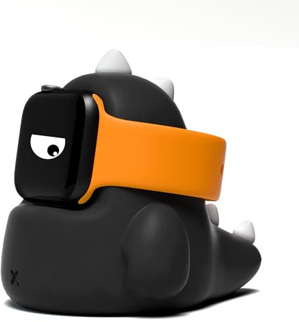 ELETIUO Charger Stand Compatible with Apple Watch Series Ultra2/Ultra/10/9/8/SE2/7/6/SE/5/4/3/2/1 (49/46/45/44/42/41/40/38mm),Dinosaur iWatch Charging Dock,Supports Nightstand Mode,Black