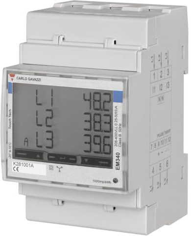 Compteur triphasé Carlo Gavazzi EM340, compteur triphasé, optimiseur de puissance power boost, Wallbox