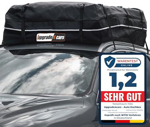 Upgrade4cars Auto Dachbox mit Träger Set | Dachgepäckträger 566 Liter ohne Reling Inkl. Zubehör | Dachkoffer Universal 130 x 110 x 40 cm | Autozubehör Geschenke für Frauen Männer