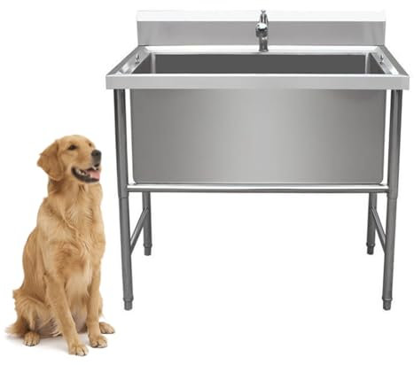 Professionelle Hundepflegewanne Hundebadewanne, professionelle kommerzielle Badewanne aus Edelstahl für Haustiere, große Hundepflegewanne, kommerzielle Badewanne für die Haustierpflege, Hund