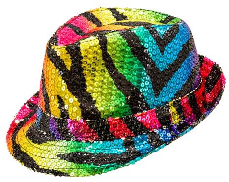 W WIDMANN MILANO Party Fashion - Pailletten Fedora Hut | Glänzender Fedora für Karneval, Festival, Mottoparty, Disco und auffällige Party-Outfits