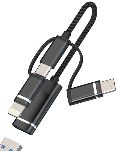 Adattatore USB C Lightning Micro USB a USB per iPhone 16 15 14 13 Pro Max Cle OTG 3.0 Disco Rigido Esterno Drive Flash per iPad Android Smartphone Stick per Apple Presa Portatile Archiviazione