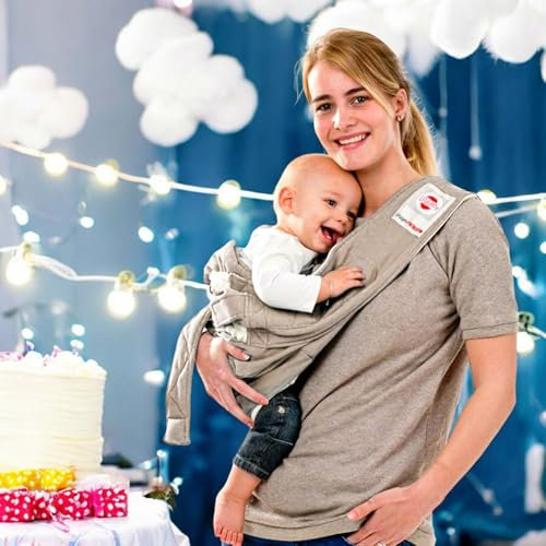 3 in 1 Baby-Tragetuch, Komfortable Babytrage ohne Binden, 100% aus weicher Baumwolle, Ideal für Neugeborene und Kleinkinder in den ersten Monaten, Auch für Baby-Wippe geeignet, Perfekte Erstaustattung