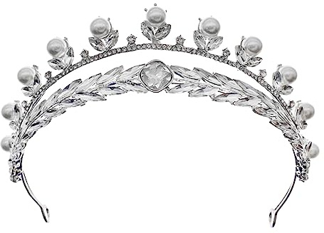 Healvian Tiaras de Gemas de Imitación para Novia Joya Cabello de Compromiso Adorno Cabeza de Mujer para Boda y Ceremonia