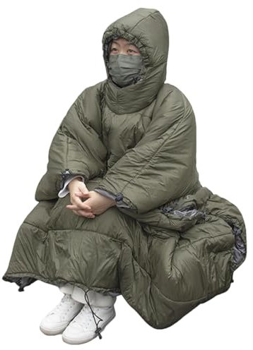 Leichte Campingausrüstung, gemütliche Outdoor-Decke, reisefreundlicher Schlafsack, multifunktionaler Poncho, isolierte Kapuzendecke, Outdoor-Abenteuerdecke, warmer Poncho für den Winter