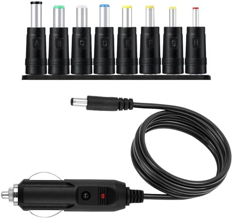 24W Chargeur de Voiture Universel DC 12V 2A avec 8 Connecteurs Cordon d'alimentation Câble 12v Chargeur Allume Cigare Chargeur Voiture pour Lecteur DVD GPS Haut Parleurs étiqueteuse CaméraLED Autres