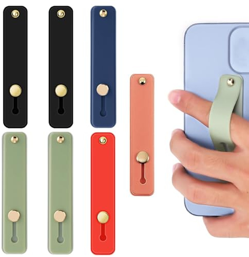 7 Pack Phone Loop Finger Holder, Cell Phone Grip Holders, Finger Cell Phone Grip, Silicone Finger Strap, Telescopic Mobile Phone Holder for All Smartphones