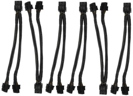 UKCOCO 6piezas Cable De Alimentación Gpu Pin Doble Extensión para Tarjetas Gráficas Conector Femenino y Macho Suministro De Energía Estable para Pc Gaming