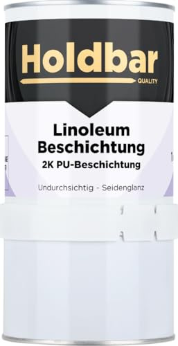 Holdbar Linoleum Beschichtung Resedagrün (RAL 6011) 1 Kg - Linoleum Farben - Schützt Linoleum Boden - 2-Komponenten-PU-Beschichtung für Linoleum - Verschiedene Farbe - Haftet direkt auf Linoleum