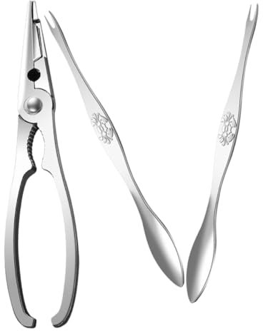 ULTECHNOVO Utensili per Crustacei Acciaio Inossidabile Include Pinza per e Forchette per Mare per Feste