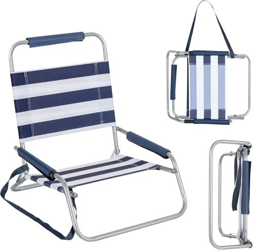 Stagecaptain Strandstuhl klappbar leicht - Klappstuhl faltbar mit Schultergurt und Rückenlehne - 1,6 kg - Ideal für Camping, Garten, Strand - Robuster Rahmen, kompakte Maße - Auch für Kinder geeignet