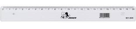 JOLLY Standard-Lineal, 20 cm, transparent, stabil, aus Kunststoff, für Schule, Rechnen, Zeichnen, Schreiben, ideal für Etui, Schultasche, Unterricht