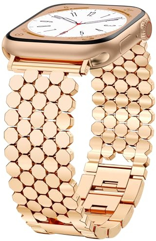 Metallarmband i Bihoningsdesign för Apple Watch 38/40/41/42/44/45/46/49 mm – Elegant Damarmband Kompatibelt med iWatch Serie 11 10 9 8 7 6 5 4 3 2 1 Ultra SE