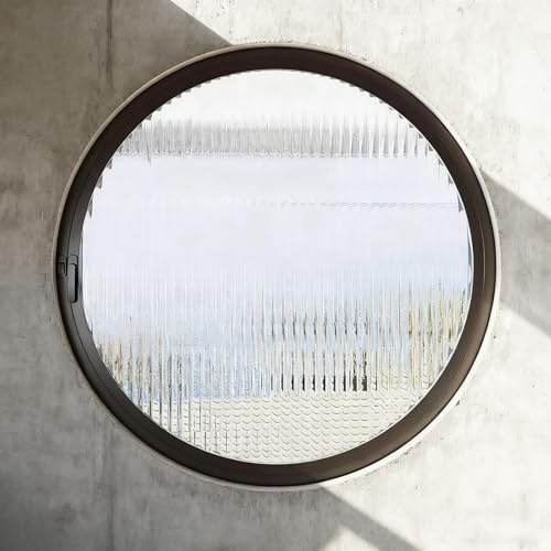 Finestra Rotonda 360° - Finestra Seminterrato Girevole con Maniglie, per Bagno, Camera da Letto e Soggiorno - Finestre di Ventilazione in Alluminio e Vetro Temperato(Black2,80cm/31.5in)