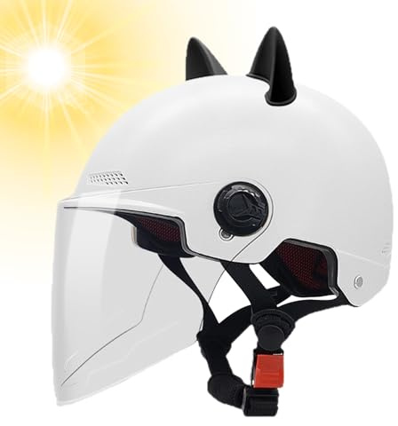 Yhsioaklo Casco per scooter – Visiera regolabile | Casco da equitazione per adulti | Copricapo di sicurezza con visiera per uomini e donne | Ideale per bici, moto, bicicletta, skateboard, scooter