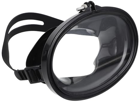 MAGICLULU Masque de Plongée Étanche à Large Vision en Verre Trempé Noir Joint en Silicone Souple Réglable, Lunettes de Natation Anti-buée pour Adultes et Garçon et Filles, Accessoires