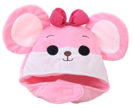 Amagogo Gorro de Disfraz de Animal, Gorro cálido de Invierno para niños y Adultos, de Peluche de ratón con Orejas Grandes para Accesorios de Fotos y