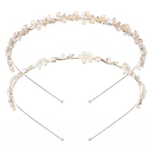 Molain 2 Stück Silberner Haarreif Kommunion Mädchen, Blumen Haarschmuck