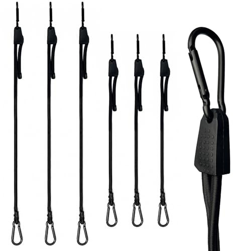 Spanngummi mit Karabinerhaken 6er Set Verstellbar | 8mm Dicke Gepäckspanner (3X 95cm + 3X 51cm)–Elastische Gummispanner für Fahrrad,Motorrad,LKW&Outdoor Ladungssicherung,Schwarz