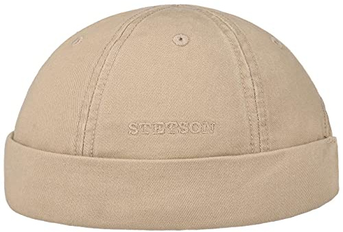 Stetson Ocala Baumwoll Dockercap Herren - Dockermütze aus 100% Baumwolle - Mütze in L (58-59 cm) - Cap in Beige - Docker mit UV-Schutz 40