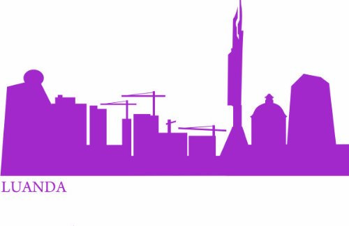 INDIGOS UG - Wandtattoo Wohnzimmer - Wandaufkleber Luanda(Angola) 120x61 cm - Flieder e565 Skyline Stadt - Aufkleber Kinderzimmer Schlafzimmer Küche Badezimmer Büro Dekoration