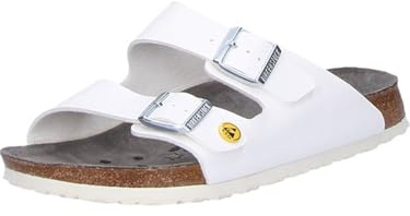 Birkenstock Arizona Birko-flor Esd unisex arbetssko ARIZONA antistatisk Birko-Flor vit stl. 35 – smal fotbädd, Vit, 45 EU