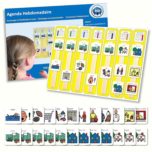 Autism Supplies and Developments Semainier Calendrier Planning Enfant Educatif – A3 Planificateur Hebdomadaire – Routine/Emploi du Temps – Autisme et TDAH Outil