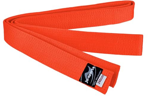 Ju-Sports Budogürtel - orange, Baumwolle I Kampfsport Gürtel Für Budo-Sportarten, Judo, Karate, Kickboxen uvm. I Ca. 4 cm breiter Martial Arts Gürtel I 280 cm
