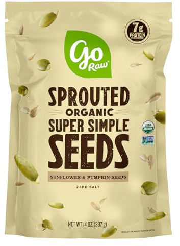 Go Raw , Sprouted Pumpkin and Sunflower Seed Mix| Keto | Vegan | Gluten Free Snacks | Organic | Superfood (Packaging May Vary), 14 oz(Single) (71450-64157), .0 Oz, Unsalted Mix 1 Pound 16.0 Ounce