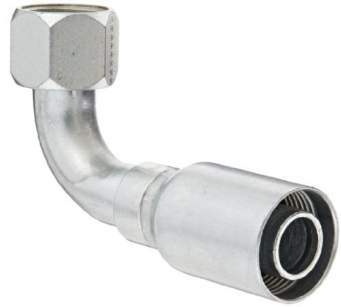 Eaton Weatherhead coll-o-crimp 90 Grad Buchse Drehgelenk Tube Ellenbogen SAE 37 Grad AISI/SAE 12l14 Carbon Stahl, 1 Hose ID, 1 Tube Size, 1