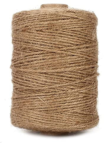 tenn well 1.82mm Jute Twine String, 500 Feet 152M Natural Jute Garden String for Gift Wrapping, Floristry, Gardening and DIY Crafts Decoration (Brown)