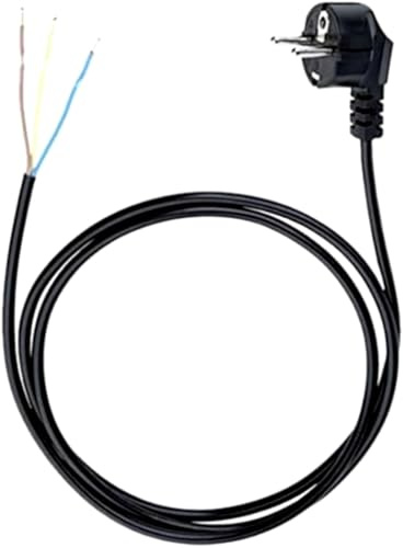 Anschlussleitung Zuleitung Stecker Netzkabel Stromkabel 3-polig 3 x 1,5mm2 (10.0 Meter, Schwarz)