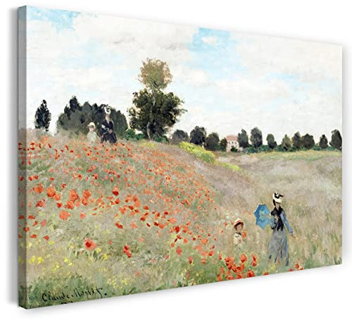 Printed Paintings Leinwand (80x60cm): Claude Monet - Mohnfeld