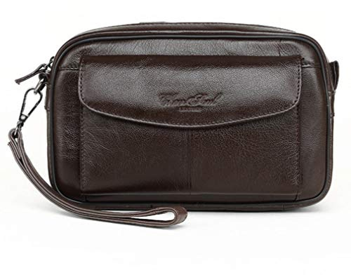 Xieben Embrague Monedero Con Correa De Muñeca Soporte De Teléfono Para Hombre Bolso De Muñeca Bolso De Muñeca Negocio De Negocios Compartimientos Múltiples Bolso Phone Café