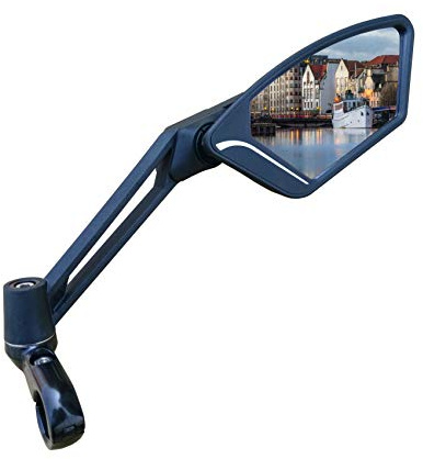 MEACHOW New Scratch Resistant Glass Lens,Handlebar Bike Mirror, Adjustable Safe Rearview Mirror, Bicycle Mirror (Blue Right Side) ME-003RB
