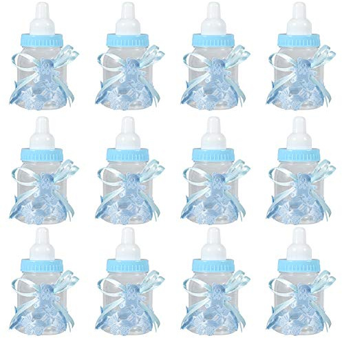 Wandisy Verrückter Süßigkeit-Schokoladen-Flaschen-Kasten für Mädchen-Jungen-Babyparty-Gastgeschenke Geschenk-Dekorationen 12Pcs(Blau)