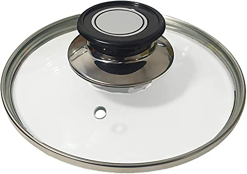 Topfdeckel | Glasdeckel für Pfannen und Töpfe | Pfannendeckel aus Glas & Edelstahl | durchsichtiger Universaldeckel | Kochtopfdeckel mit Dunstöffnung | EUROXANTY Küchenzubehör | Ø 28 cm