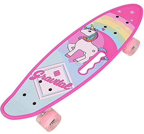 Skateboard Cruiser, skateboardlager med blinkande LED-hjul, mini cruiser skateboard med ABEC-7 kullager för barn, ungdomar, vuxna, nybörjare, 59 x 15 x 11 cm