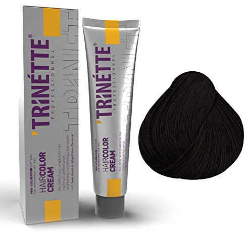 Trinette Professionelle No 3 Mörk Kastanjebrun Permanent Hårfärg Kräm 100 ml – Naturliga Färgtoner, Intensiv Täckning, Långvarig Färg, Jämnt Resultat, För Salong & Hemma