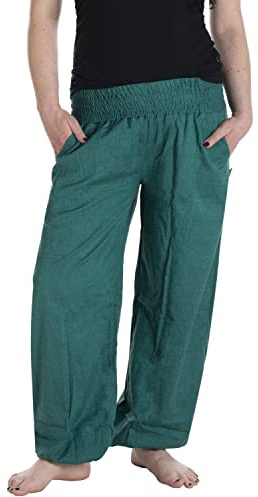 Vishes - Alternative Bekleidung - Lange Damen Sommerhose Haremshose Schlupfhose einfarbig Dehnbund Einheitsgröße (34-46)