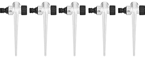 Sprinkler Per Prato Spike, Irrigatore Giardino Prati Base 0,5 Pollici Filettatura Femmina Lato Interfaccia Esterna Metallo Acqua Accessorio 360° Irrigazione Rotante Automatica Regolabile Irrigatori